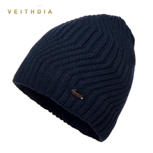 VEITHDIA Men Winter Hat Skullies Hats beanies Knitted plus velvet Patchwork Color Cap Men's Hat Gorro cap Thicken warm 2024 - buy cheap