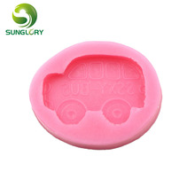 Molde de silicone ônibus para decoração de bolo, formas de cozinha para fondant 3d diy, ferramentas de decoração de bolo, pasta de goma 2024 - compre barato