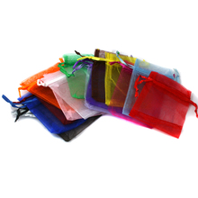 Оптовая продажа, сумки из органзы, 10 шт., 7x9 см, женские сумки для упаковки ювелирных изделий, разноцветные 2024 - купить недорого