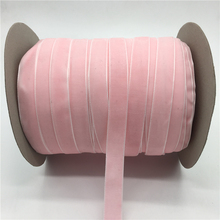 Fita de veludo macia rosa 5/8 "15mm, conjunto com 5 jardas por lote, grampos para cabeça, laço, decoração de natal de casamento 2024 - compre barato