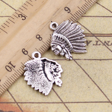 20pcs Charms Indian Chief Head 21x18mm Tibetan Bronze Silver Color Pendants Crafts Making Findings Handmade Antique DIY Jewelry 2024 - buy cheap