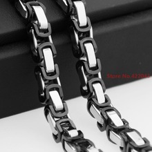Cool Modal Men 5/6/8mm Byzantine Stainless Steel Braided Chain  Necklaces Black Silver color Fashion Mens Jewelry 7-40" 2024 - buy cheap