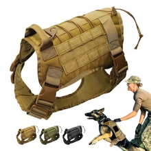 Adjustable Tactical Service Dog Vest Training Hunting Molle Nylon Water-resistan Military Patrol Dog Harness with Handle Hunting 2024 - buy cheap