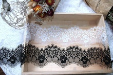6M-12Meter/lot FranceEyelash lace trim 7cm wide black white lace fabric handmade diy clothes wedding dress accessories SM382 2024 - buy cheap