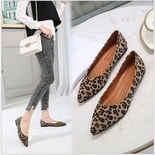 Spring Women Flats Leopard Printed Pointed Toe Frosted Surface Women Leisure Shoes Ladies Flats Comfortable Single Shoes 2024 - buy cheap