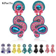 KPACTA 2019 New Design Ethnic Style Leather Drop Earrings Fashion Jewelry For Women Soutache Handmade Weaving Hanging Earring 2024 - buy cheap