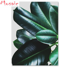 Green Tropical Plant Leaves Painting Full square round DIY 5D Diamond Painting cross stitch kit mosaic embroidery Nordic Posters 2024 - buy cheap