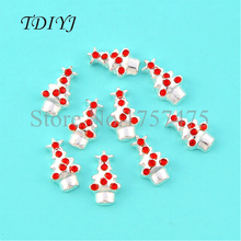 TDIYJ 20pcs New Arrival Cute Christmas Tree Floating Charms with Red Crystals for Glass Memory Locket Pendant as Christmas Gifts 2024 - buy cheap
