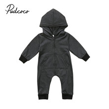 2019 Brand New Toddler Newborn Kid Baby Boy Warm Infant Romper Jumpsuit Hooded Clothes Zipper Sweater Outfit Autumn Warm Clothes 2024 - buy cheap