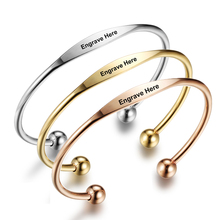 Personalized Stainless Steel Bracelet & Bangles 3 Colors Engrave Name Cuff Bracelets For Women Jewelry Gift For Girls(BA101713) 2024 - buy cheap
