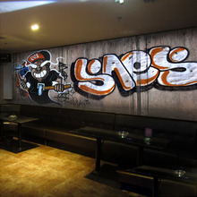 Beibehang-Papel tapiz personalizado, Mural abstracto de grafiti KTV, salón, Bar, cafetería, sala de estar, fondo 3D, Papel tapiz Retro 2024 - compra barato