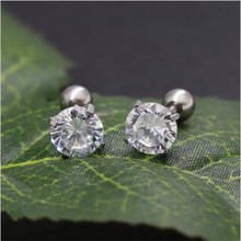 316 L Stainless Steel Screw Back Round Clean AAA Zircon Stud Earrings 4 Colors Vacuum Plating No Fade Allergy Size 2mm to 8mm 2024 - buy cheap