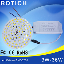 3W 7W 12W 18W 24W 36W 5730 SMD Light Board Led Lamp Panel For Ceiling + AC 100-265V LED power supply driver 2024 - buy cheap