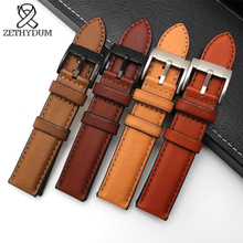 Italian genuine leather watch strap 18mm 20mm 22mm bracebet quick release bar brown color watch band 2024 - buy cheap
