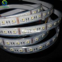 Nueva tira LED SMD 5050 4 en 1 RGBW (6500 K); 60 ledes/m; entrada DC12V de 5m de largo; impermeable en tubo de silicona; PCB blanco 2024 - compra barato