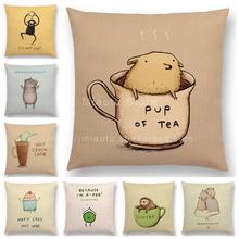 Nuevo lindo animales de dibujos animados funda de almohada divertida cercanas de cartas lindo apodo para el hogar Decoración sofá tiro almohada 2024 - compra barato