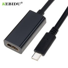 Kebidu-Adaptador de Cable 4K tipo C 3,1 a HDMI, convertidor macho a hembra, USB C, para MacBook, DELL, Smasung 2024 - compra barato