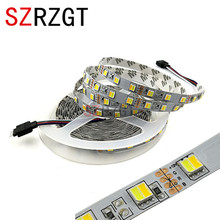 5m High quality 5050SMD WW+CW LED strip color temperature adjustable DC12V input 60LED/m CCT dimmer led strip 2024 - buy cheap