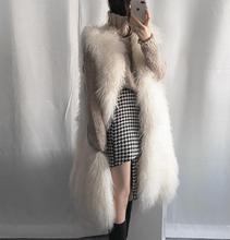 Women clothing Korean coat long vest wool faux fur Slim warm vest new wild plus fur vest High quality ladies party overcoat 2024 - buy cheap