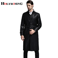 Holyrising Men Casual Pu Coat Business Casual Leather trench coat slim veste cuir homme long leather coat 18721-5 2024 - buy cheap