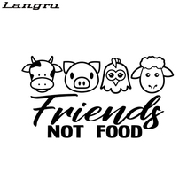 Langru Vegan Friends Not Food Cow Chicken Pig Meat Lamb Decal Window Bumper Vinyl Car Wrap Stickers Jdm 2024 - buy cheap