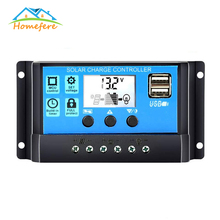 Solar Controller 12V/24V Auto Solar Charge Controller 30A/20A/10A WM Controllers LCD Dual USB 5V Output Solar Panel PV Regulator 2024 - buy cheap