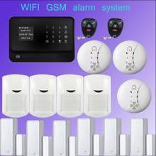 433 МГц Многоязычная Wi-Fi сигнализация GSM GPRS домашняя система охранной сигнализации Android и iOS APP контроль с детектором дыма 2024 - купить недорого