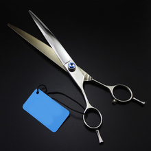 8" Sharp Blade Curved scissors left hand pet dog cat grooming Custom logo/name Hairdressing Japan 440c imported cutting shears 2024 - buy cheap