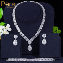 Pera Luxurious Famous Brand Jewelry for Women Wedding Gift Big Square Cubic Zirconia Long Necklace Earrings Bracelet Sets J114 2024 - buy cheap