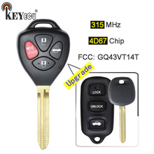 KEYECU 315MHz 4D67 Chip GQ43VT14T Upgraded Flip 2+1 3 Button Remote Key Fob for Toyota Vibe Camry Corolla Matrix Sienna Solara 2024 - buy cheap