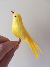 Miniatura pássaro amarelo simulador pequeno com cerca de 15cm espuma & penas brinquedo de pássaro 2024 - compre barato