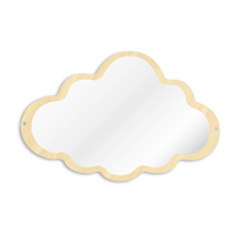 Деревянное акриловое зеркало в форме облака с гравировкой, декор для детской комнаты, Безрамное детское безопасное настенное зеркало, подвесное зеркало для макияжа 2024 - купить недорого