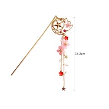 1Pcs Vintag Hairpins Elegant Women Colorful Hair Clip Star Peal Cherry blossoms Hair Sticks Bridal Wedding Party Jewelry 2024 - buy cheap
