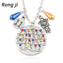 Movie TV stranger things Necklace with The light bulb beads Handstamped Alphabet Light Wall  011 Pendant women men jewelry 2024 - buy cheap