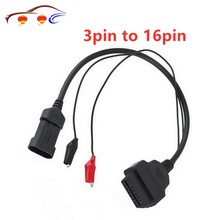 3 pin to OBD2 OBD 16 pin Car Diagnostic tool Adapter Connector cable for Fiat Drop Shipping 2024 - buy cheap