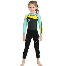 Maiô siamês de neoprene para meninos e meninas, roupa de mergulho quente para crianças, mangas compridas com proteção uv 2024 - compre barato