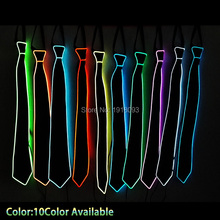 High quality 10 Color Available Luminous EL Necktie LED Strip tie Neon Tie Light up By Battery Men's Wedding Gift 2024 - buy cheap