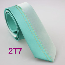 YIBEI Coachella Ties Turquoise Tie With Left Yellow Vertical Striped Slim Nektie 6cm Jacquard Woven Cravate For Men Fashion 2015 2024 - buy cheap