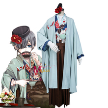 Traje de Anime Black Butler Kuroshitsuji Ciel Phantomhive, Kimono japonés, uniformes de casa de té 2024 - compra barato