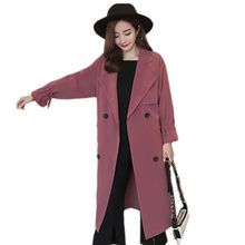 Gabardina larga coreana con doble botonadura para mujer, abrigo informal con cinturón, chaqueta de talla grande, f322, primavera 2019 2024 - compra barato