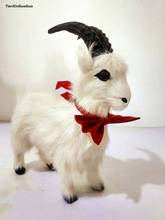 simulation white sheep hard model 17x16cm polyethylene&furs cute bowtie goat handicraft home decoration gift s1576 2024 - buy cheap