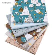 Nanchuang 6Pcs/Lot Bear&Fishes Twill Patchwork cotton Fabric For DIY Sewing Quilting Baby&Child Fat Quarters Material 40cmx50cm 2024 - buy cheap