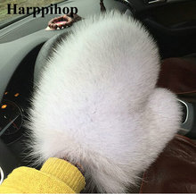 2017 new arrival fashional Fox Fur Gloves Women Luxury real Fur Glove winter warm hand mittens 2024 - buy cheap