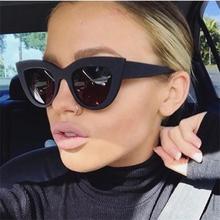 Matte Black Cat Eye Sunglasses Ladies Fashion Pink Mirror Glasses Luxury Brand Designer sunGlasses For Women Trendy Shades UV400 2024 - buy cheap