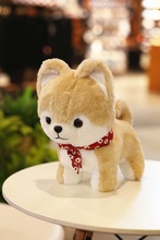 Juguete de peluche de Shiba Inu, muñeco suave de 28cm Con bufanda roja y perro amarillo, regalo de Navidad para chico b1514 2024 - compra barato