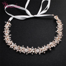 Luxury Clear Crystal Bridal HairVine Pearls Wedding Hair Jewelry Accessories Headpiece Headband 3colors RE3366 2024 - buy cheap