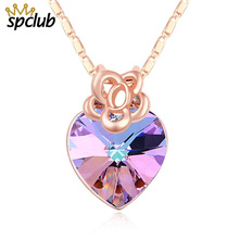 Crystals from Swarovski Necklace for Women Heart Shape Pendant Necklace Love Jewelry Choker Necklace Gift for Lady Collares 2024 - buy cheap