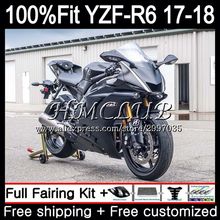 Carrocería de inyección para YAMAHA negro mate YZF600 YZF-R6 YZF R6 2017 2018 3HC.7 YZF 600 YZF R 6 17 YZF-600 YZFR6 17 18 Kit de carenado 2024 - compra barato