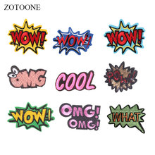 ZOTOONE Letter Patches Wow Sequin Stickers Iron on Clothes Heat Transfer Diy Applique Embroidered Applications Cloth Fabric G 2024 - buy cheap