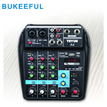 Bluetooth USB Audio Mixer 4 Channels Sound Mixing Consoles Amplifier Mini Audio Mixer Professional for DJ Karaoke 2024 - buy cheap